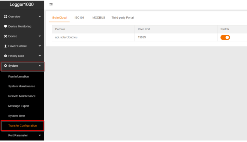 Configuration SFTP Sungrow